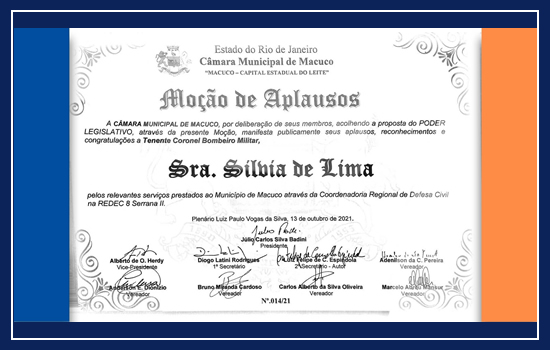 Coordenadora da REDEC Serrana II recebe Moção de Aplausos