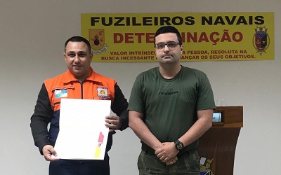 Oficiais do Corpo de Fuzileiros Navais participam de instrução sobre Defesa Civil